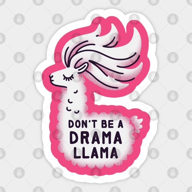 Dramatic Hair Flip Llama Sticker by 1BPDesigns